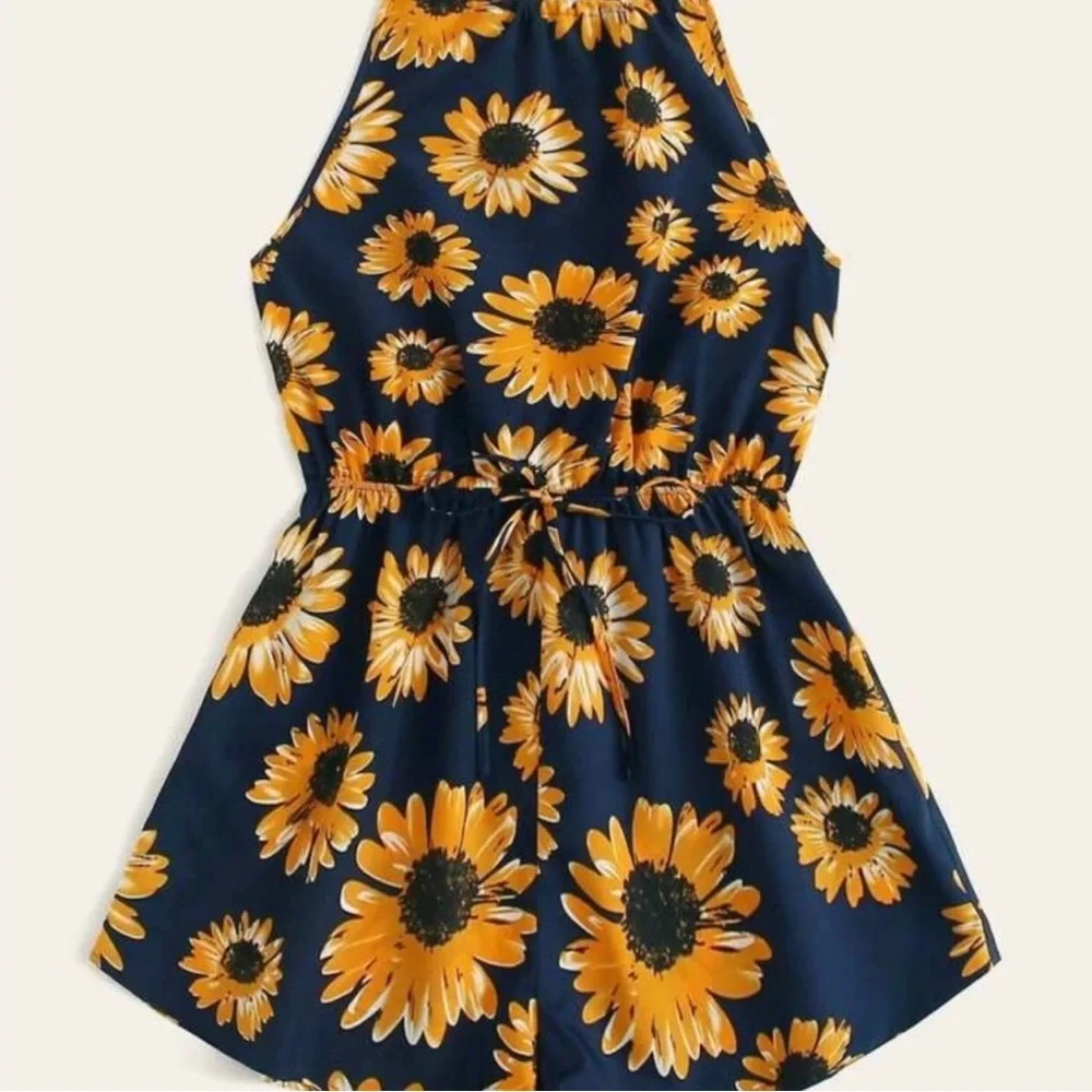 SHEIN Sunflower Print Romper - Picture 2 of 3